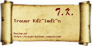 Treuer Kálmán névjegykártya